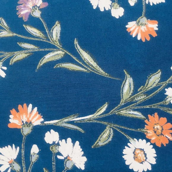 new NAVY BLUE Wild Sage Maeve Floral 54" wide x 80" Long Shower Stall Curtain - Picture 10 of 12